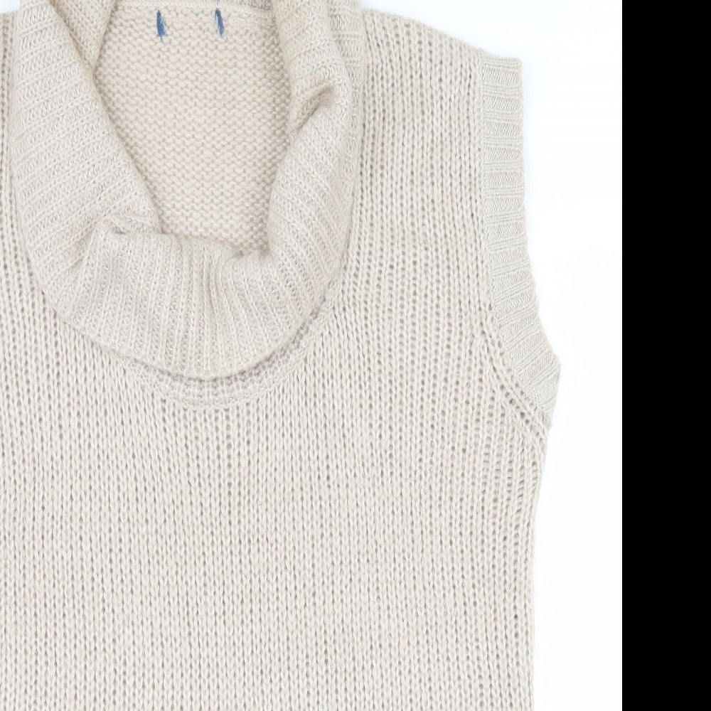 Evie Womens Beige Cowl Neck  Acrylic Pullover Jumper Size 20