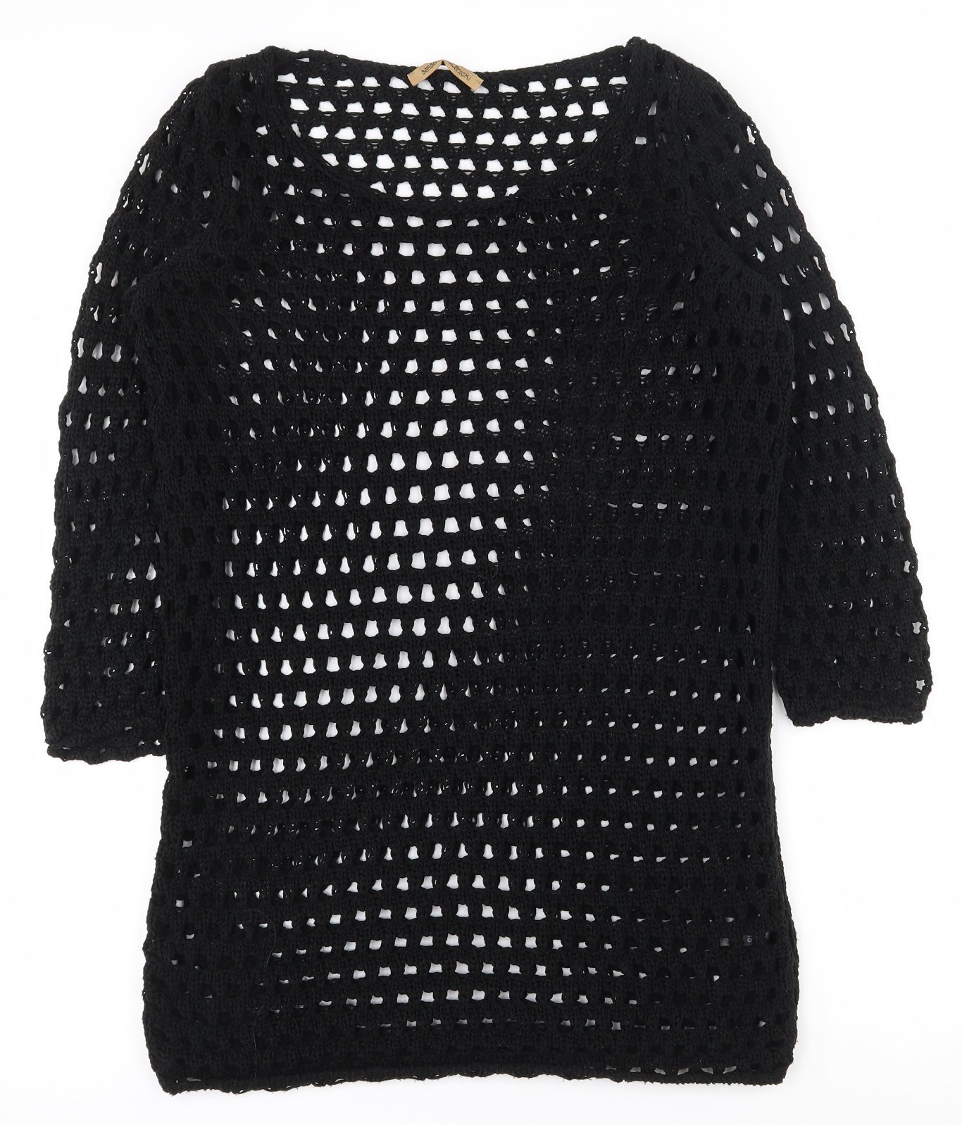 George Womens Black Scoop Neck  Acrylic Pullover Jumper Size 12