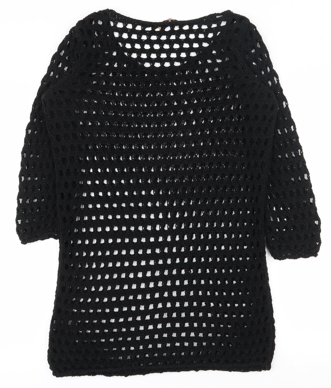 George Womens Black Scoop Neck  Acrylic Pullover Jumper Size 12