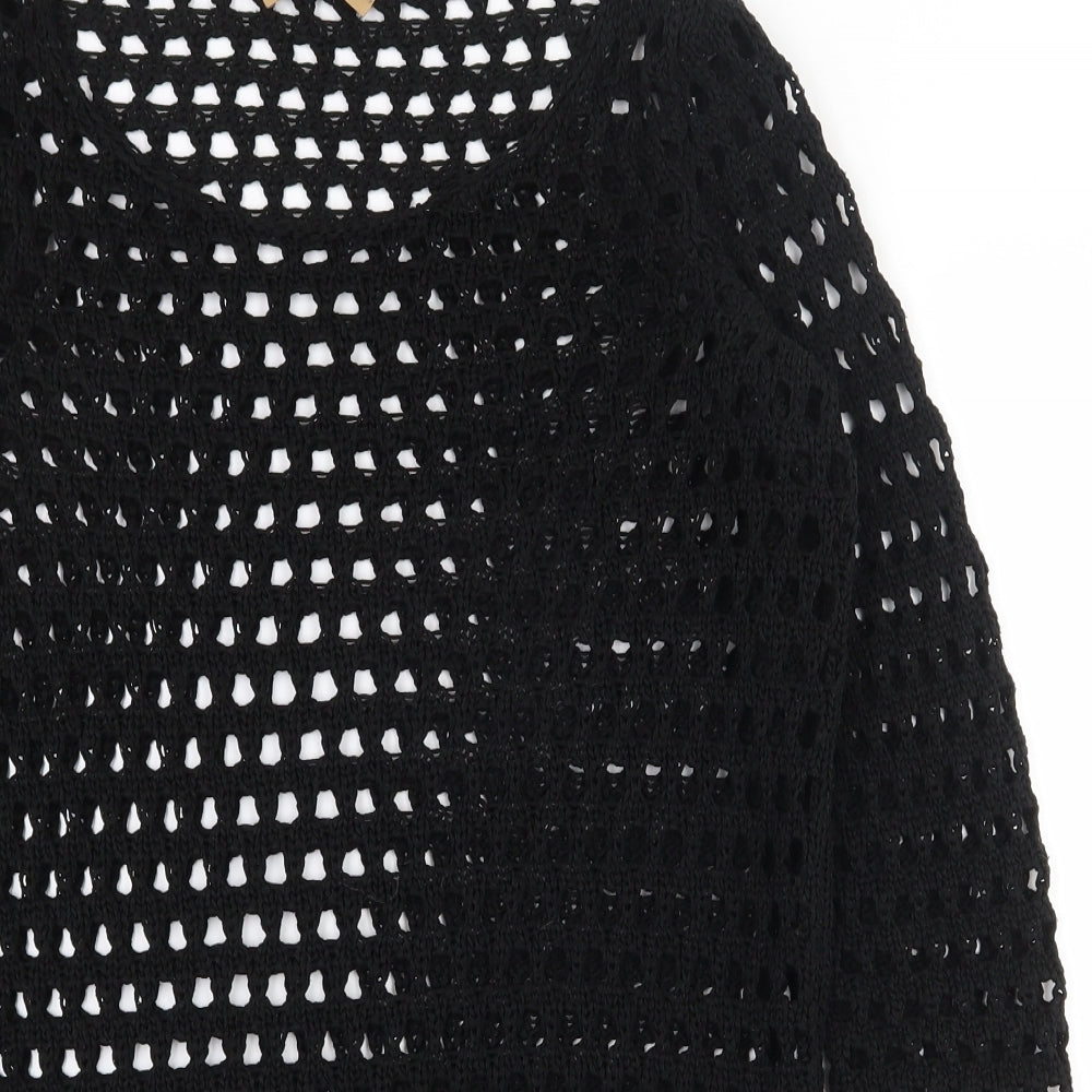 George Womens Black Scoop Neck  Acrylic Pullover Jumper Size 12