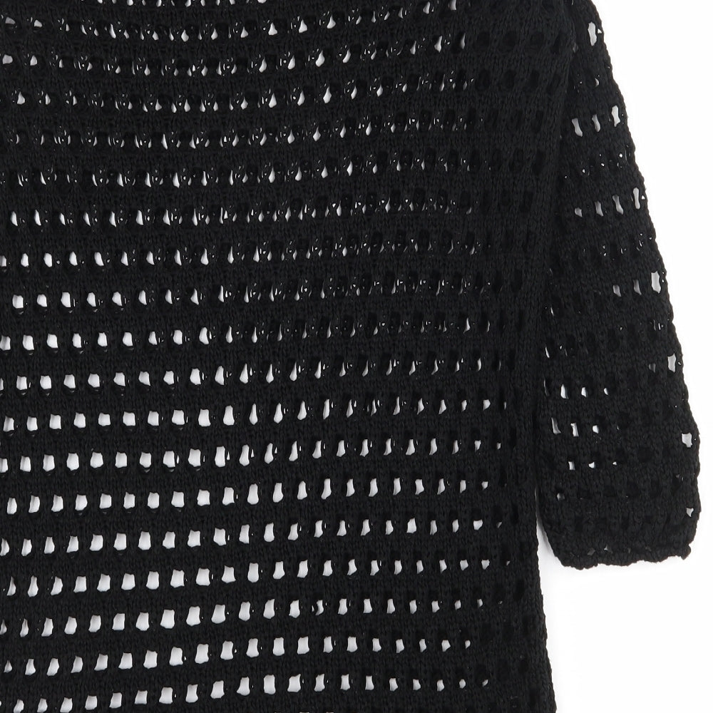 George Womens Black Scoop Neck  Acrylic Pullover Jumper Size 12