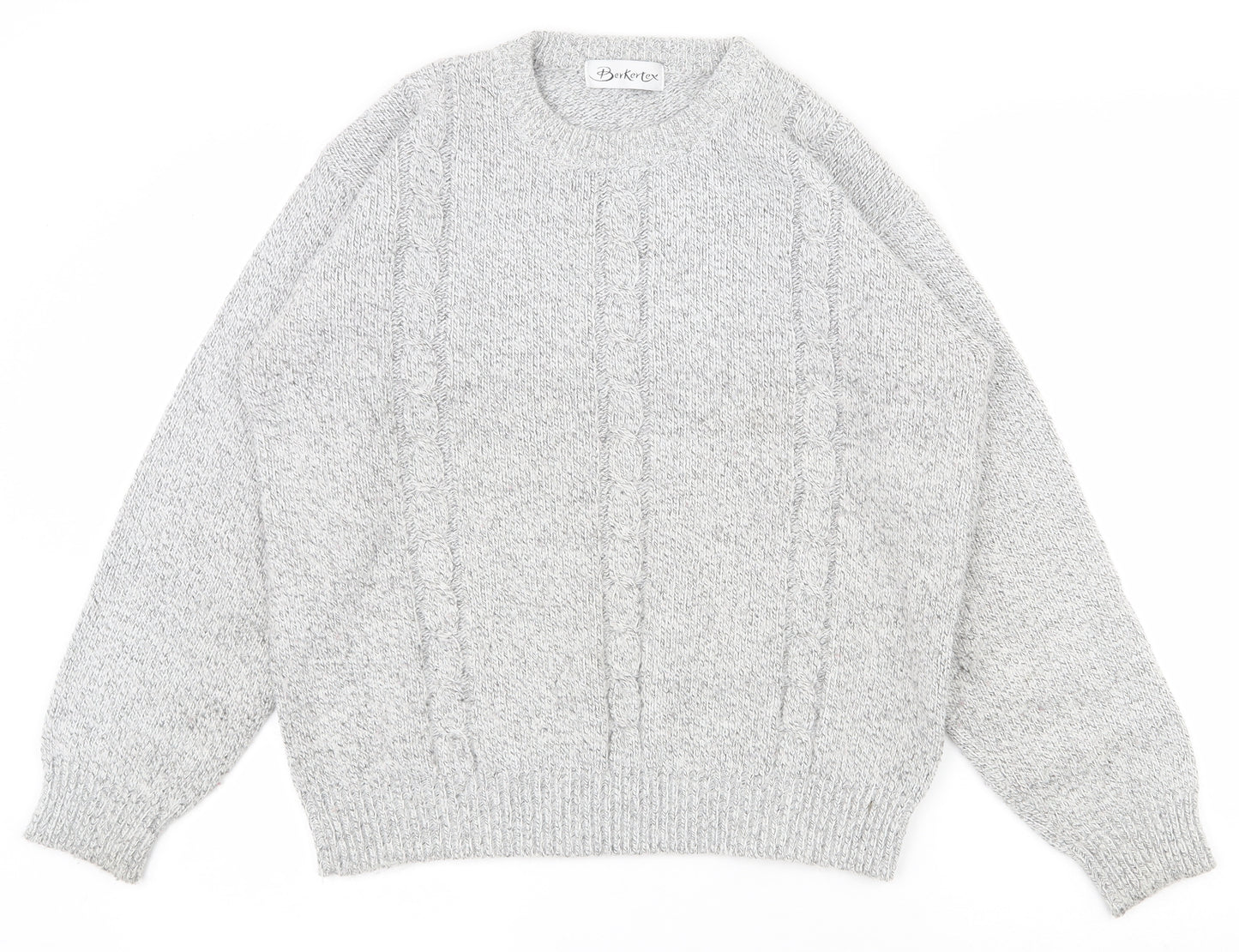 berktertex Womens Grey Crew Neck  Acrylic Pullover Jumper Size 14   - 14-16