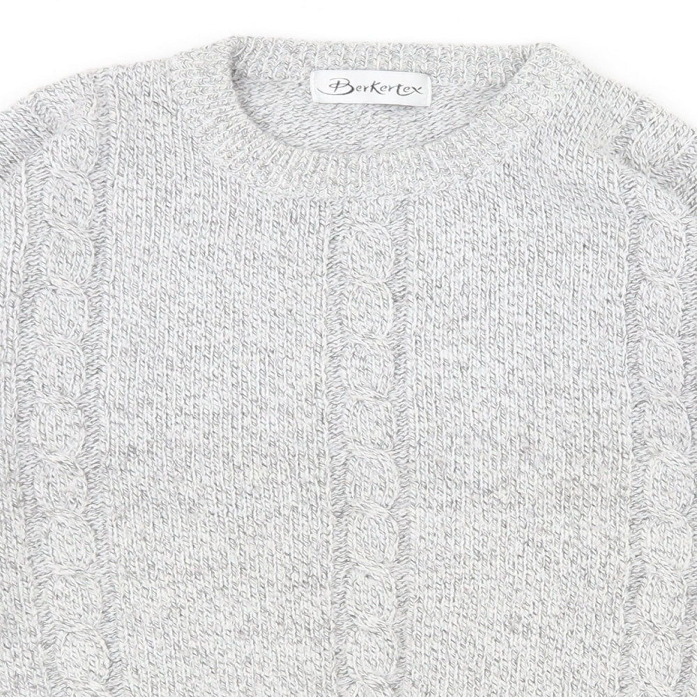 berktertex Womens Grey Crew Neck  Acrylic Pullover Jumper Size 14   - 14-16