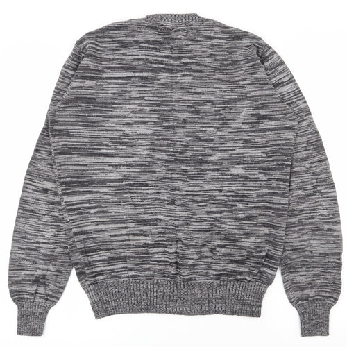 folded&hung Womens Grey V-Neck  Polyester Pullover Jumper Size M