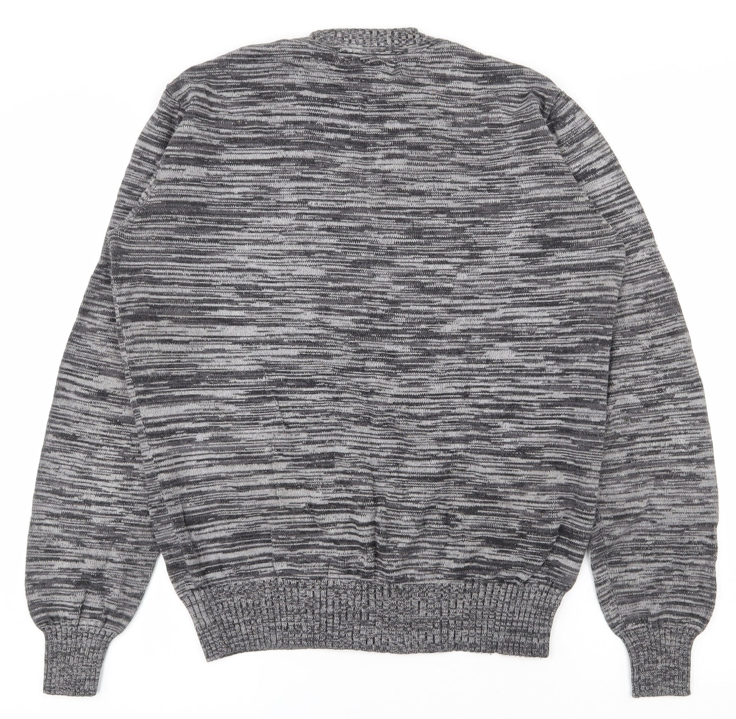 folded&hung Womens Grey V-Neck  Polyester Pullover Jumper Size M
