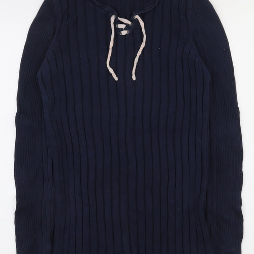 River Island Womens Blue Round Neck  100% Cotton Pullover Jumper Size M