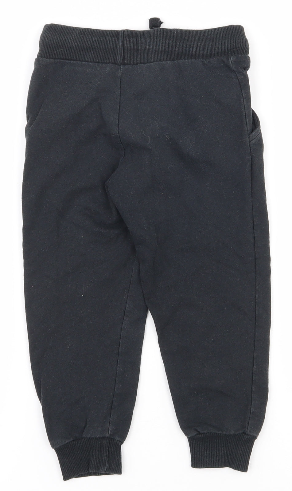 Studio Boys Black  100% Cotton Jogger Trousers Size 3-4 Years  Regular Drawstring