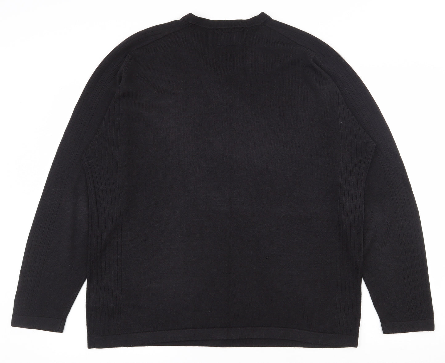 NEXT Mens Black V-Neck  Acrylic Pullover Jumper Size XL