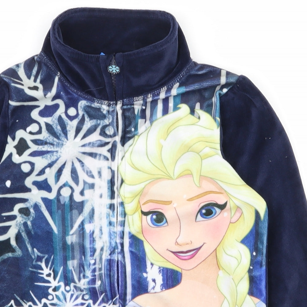 Disney Girls Multicoloured  100% Polyester Full Zip Sweatshirt Size 7-8 Years  Zip