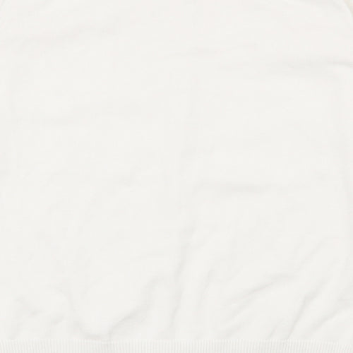 Matalan Girls White Round Neck  100% Cotton Cardigan Jumper Size 13 Years  Button