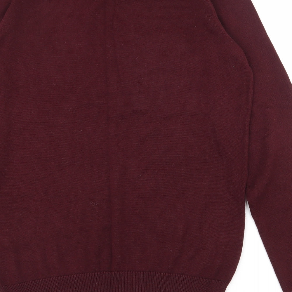 Ben Sherman Mens Red Round Neck  Cotton Pullover Jumper Size S