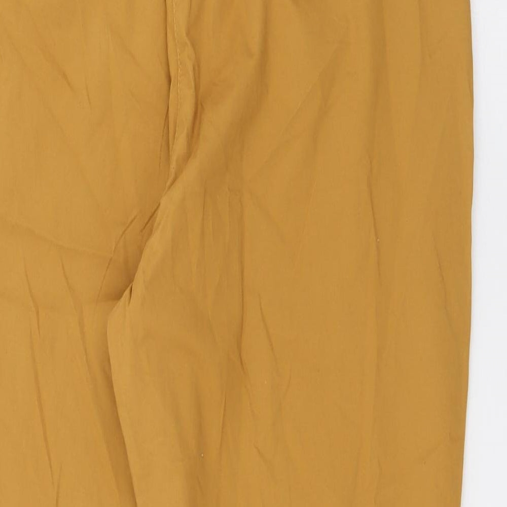 Primark Womens Yellow  Cotton Chino Trousers Size 14 L26 in Regular Button