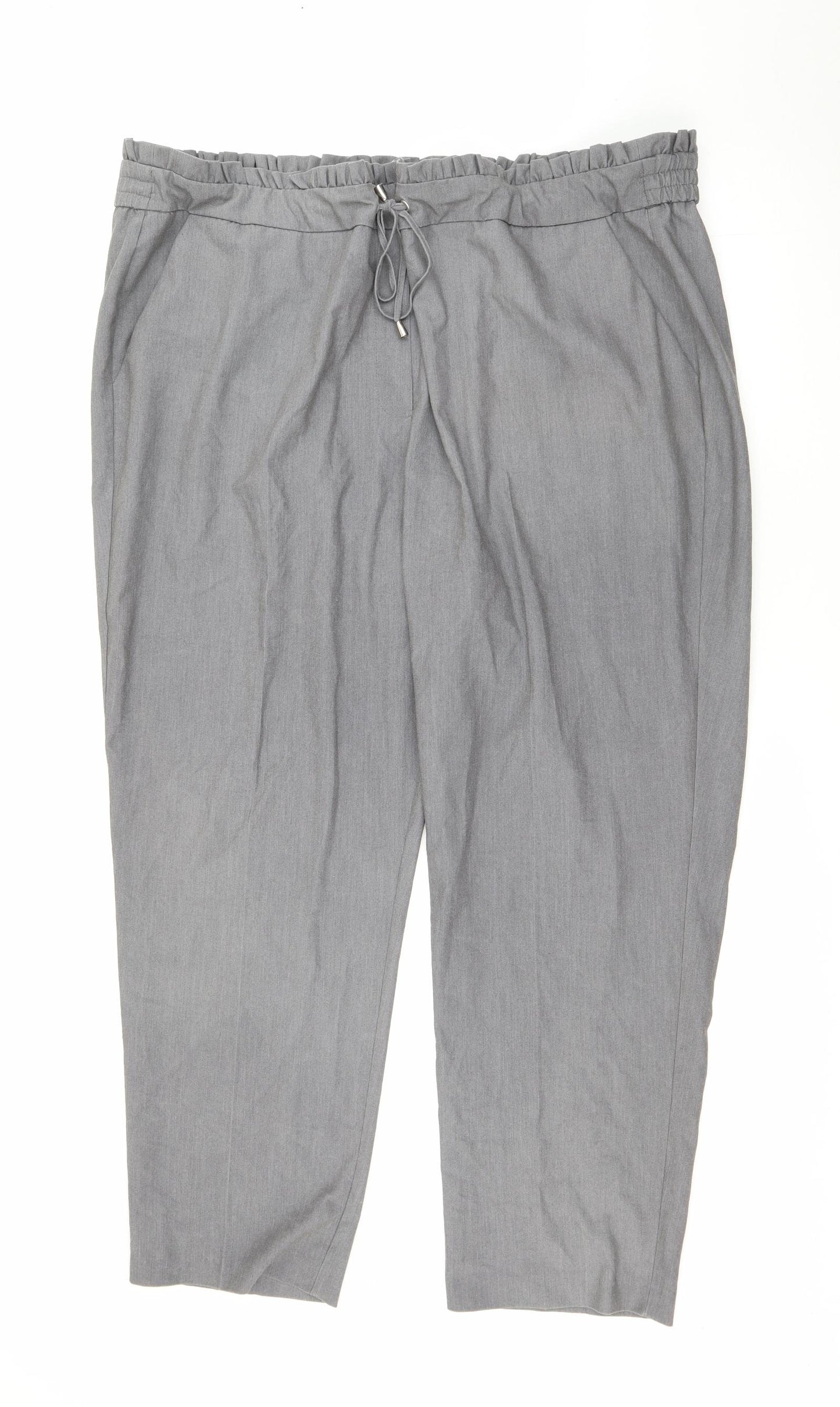 Tailored Womens Grey  Polyester Trousers  Size 22 L27 in Regular Tie