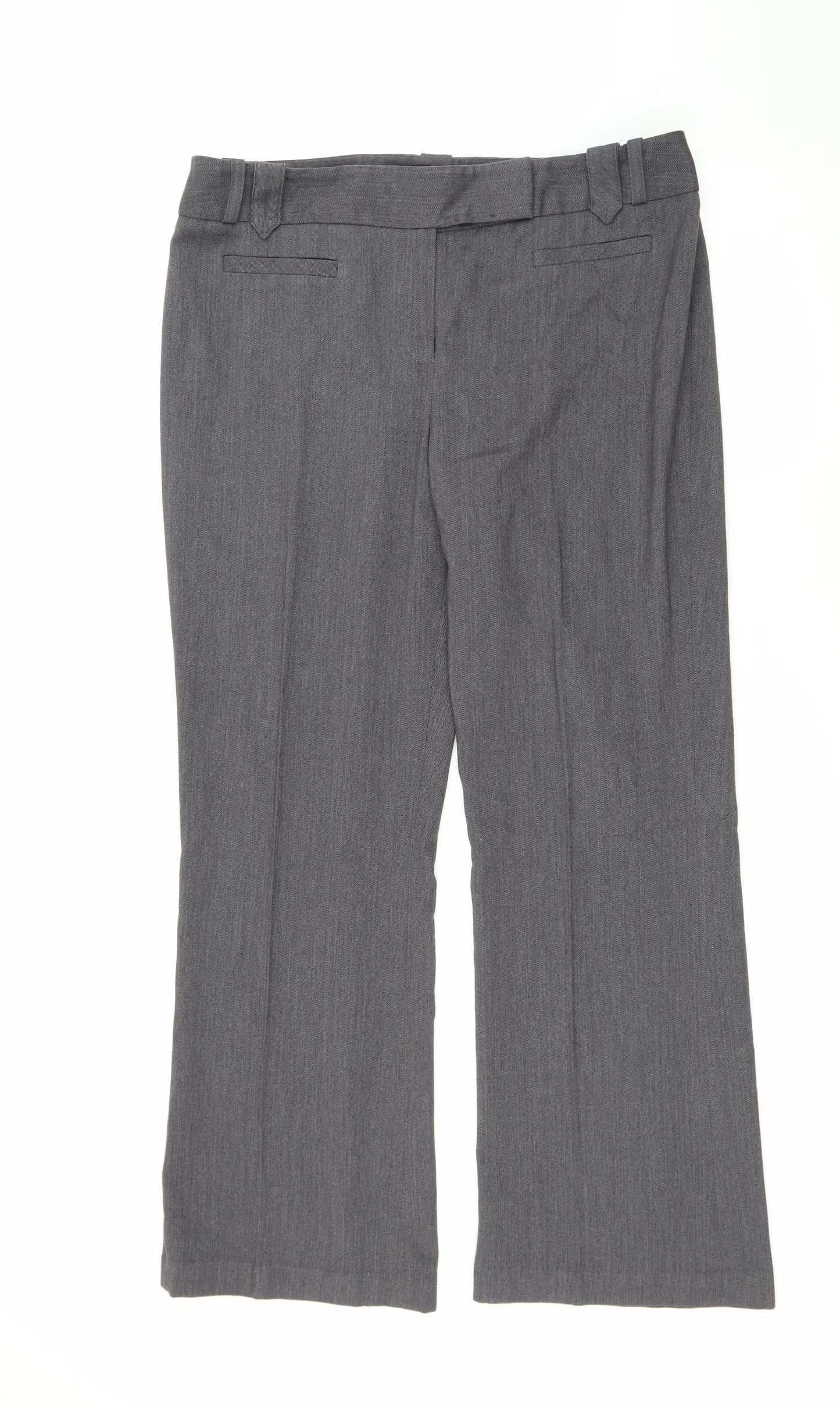TU Womens Grey  Polyester Trousers  Size 14 L28 in Regular Zip