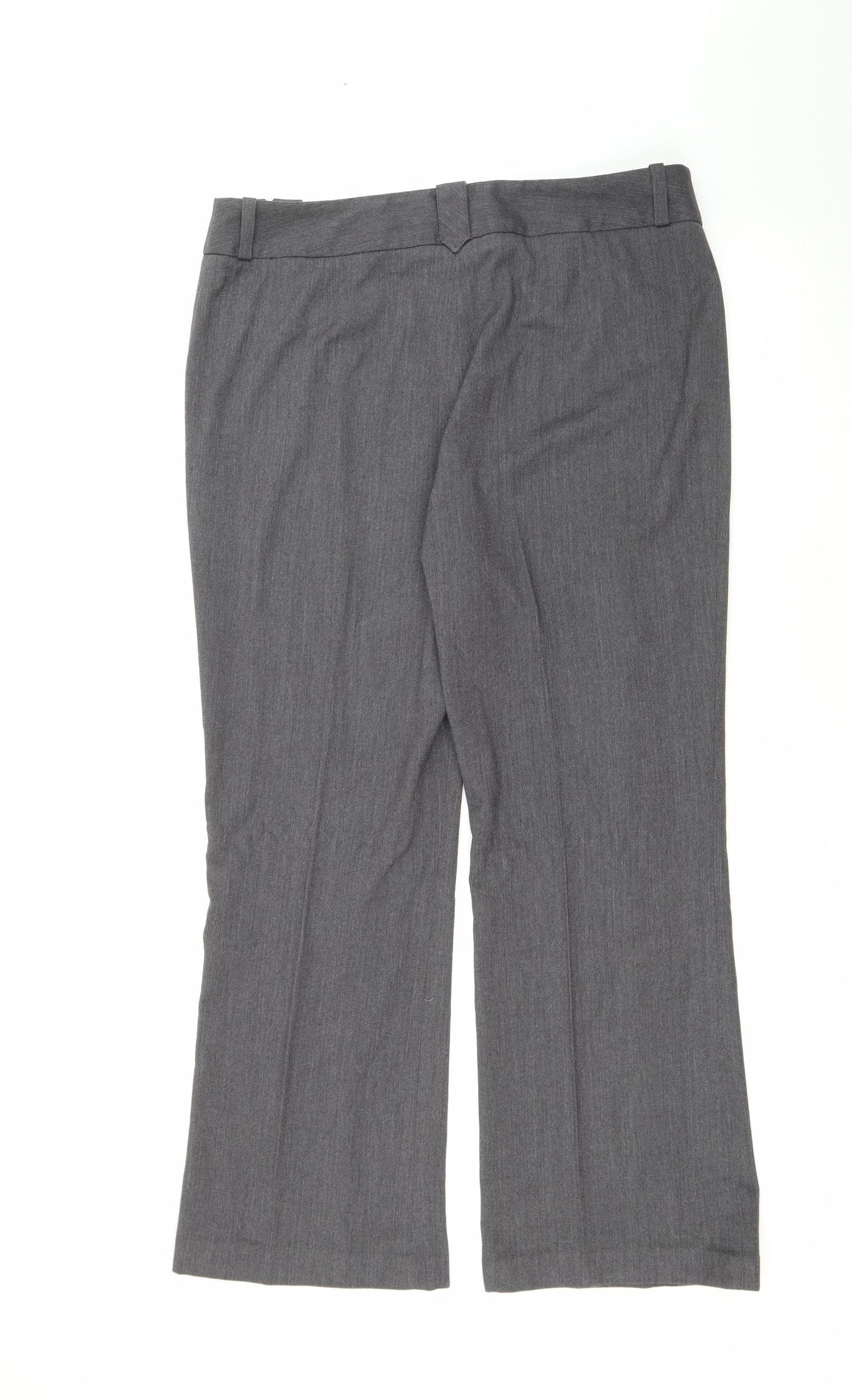 TU Womens Grey  Polyester Trousers  Size 14 L28 in Regular Zip