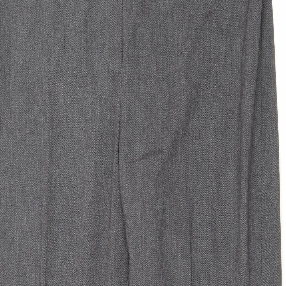 TU Womens Grey  Polyester Trousers  Size 14 L28 in Regular Zip
