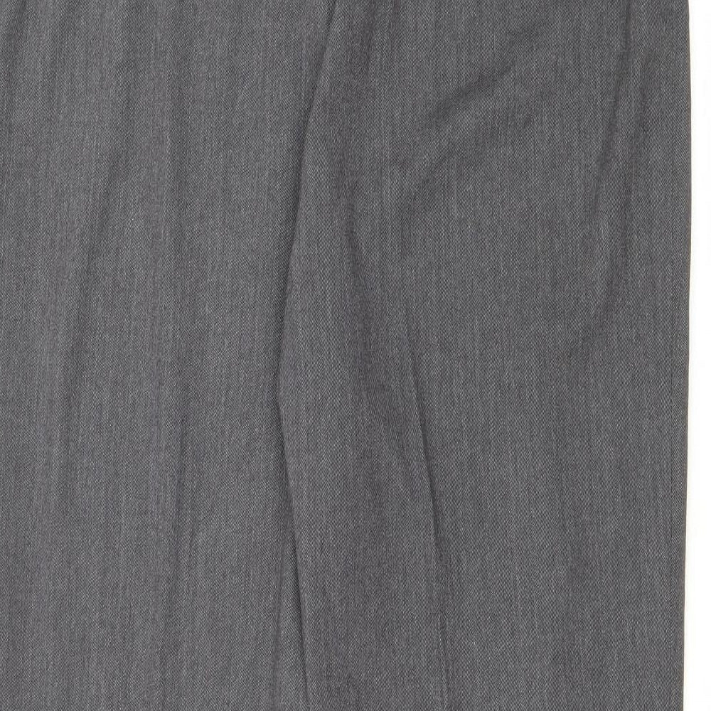 TU Womens Grey  Polyester Trousers  Size 14 L28 in Regular Zip