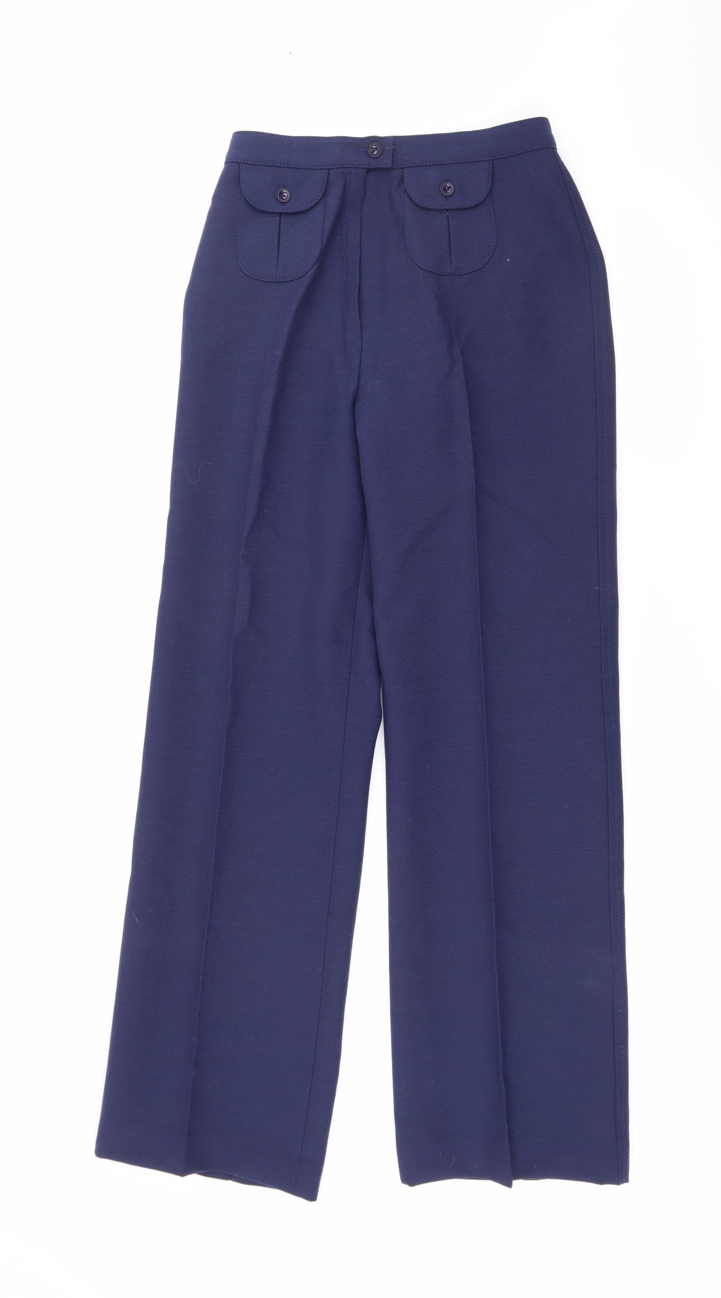 St michael Womens Blue  Polyester Trousers  Size 12 L31 in Regular Button
