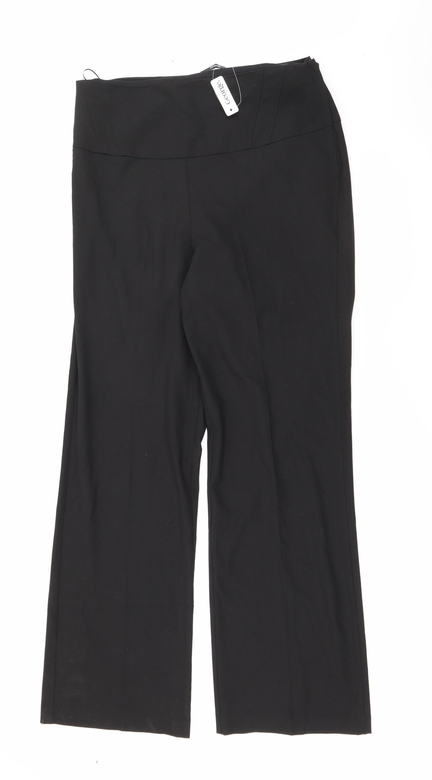 George Womens Black  Polyester Trousers  Size 14 L30 in Regular Zip