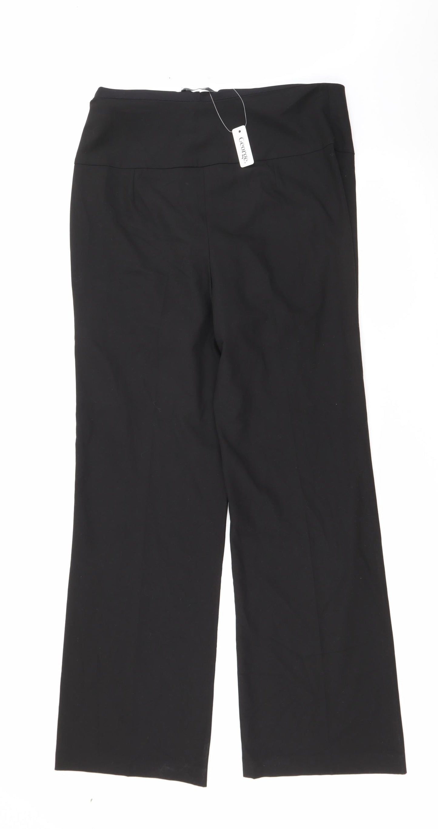 George Womens Black  Polyester Trousers  Size 14 L30 in Regular Zip