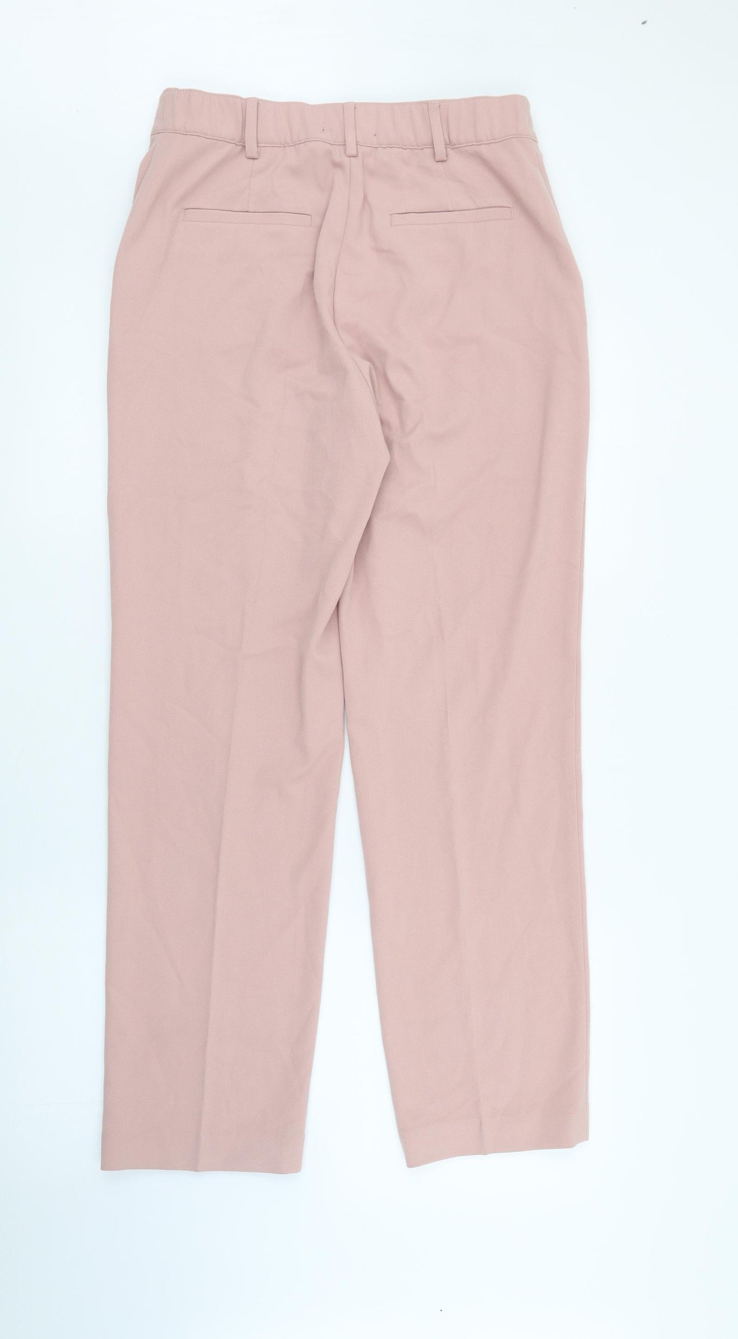 Marks and Spencer Womens Pink  Polyester Trousers  Size 12 L28 in Regular Zip