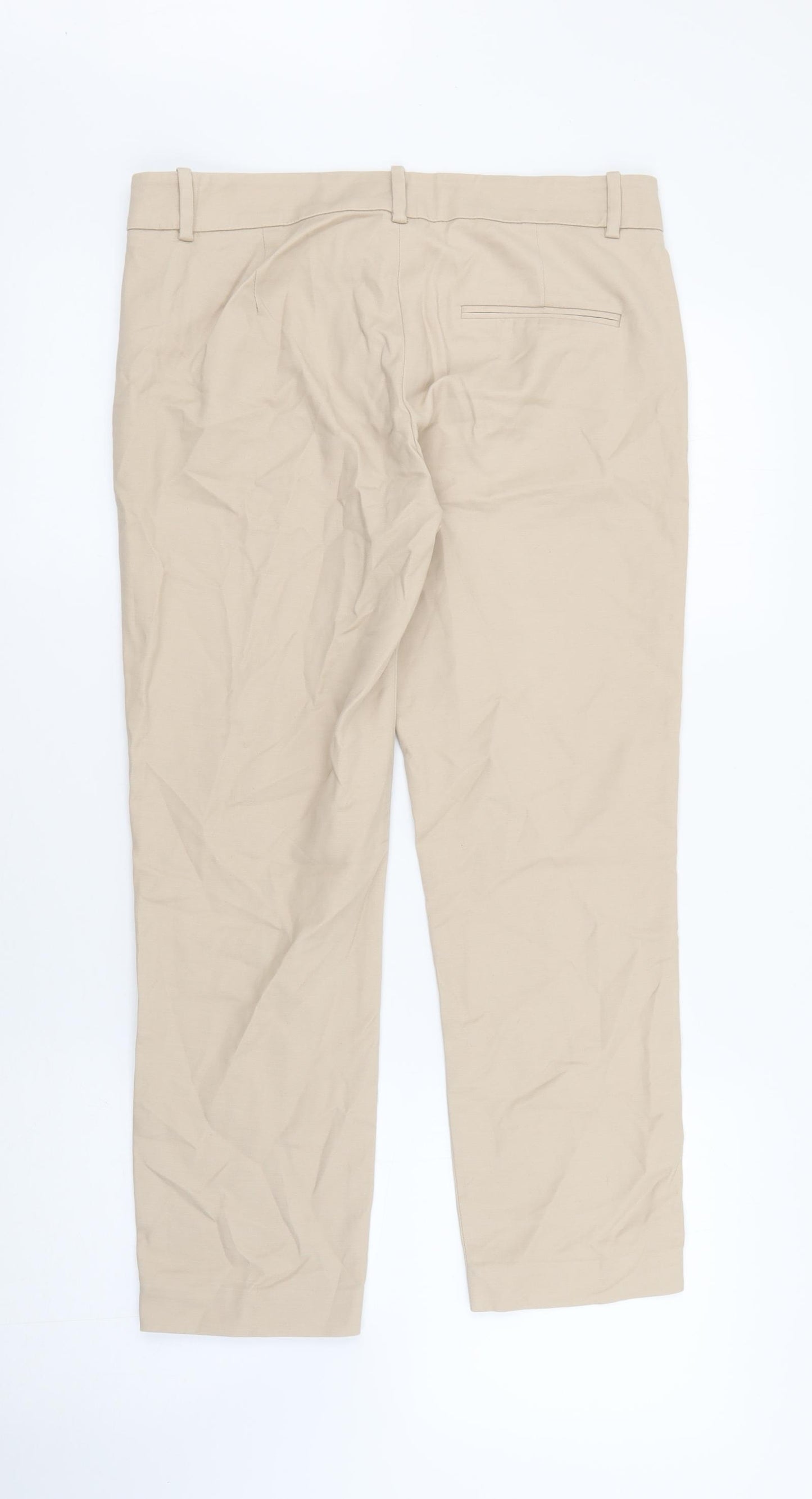 Zara Mens Beige  Cotton Chino Trousers Size 32 L23 in Regular Zip