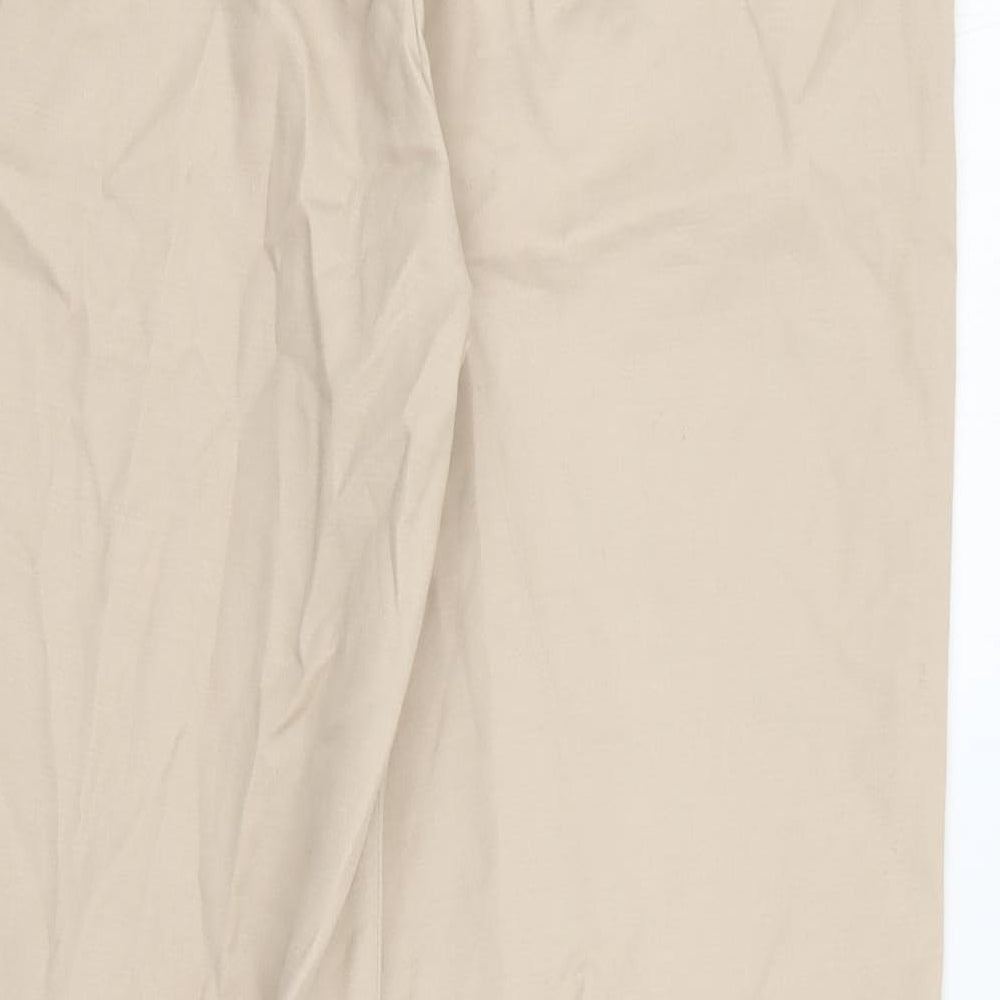Zara Mens Beige  Cotton Chino Trousers Size 32 L23 in Regular Zip