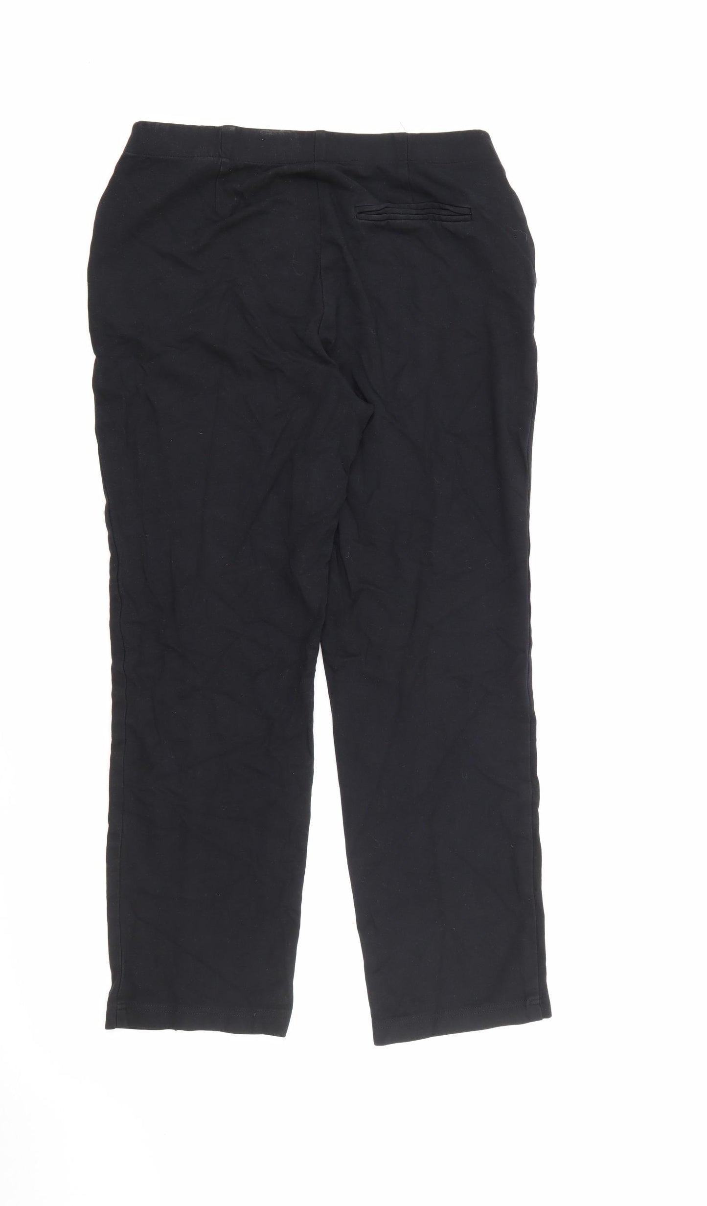 Marks and Spencer Womens Black  Viscose Jogger Trousers Size 12 L25 in Regular