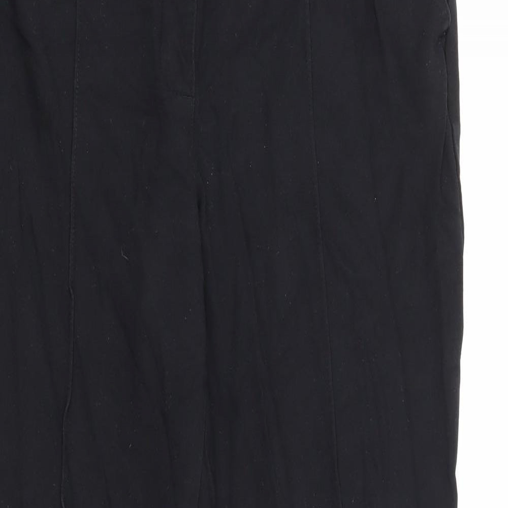 Marks and Spencer Womens Black  Viscose Jogger Trousers Size 12 L25 in Regular