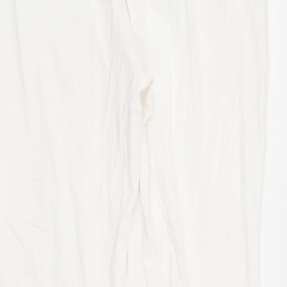Wallis Womens White  Cotton Skinny Jeans Size 12 L26 in Regular Zip