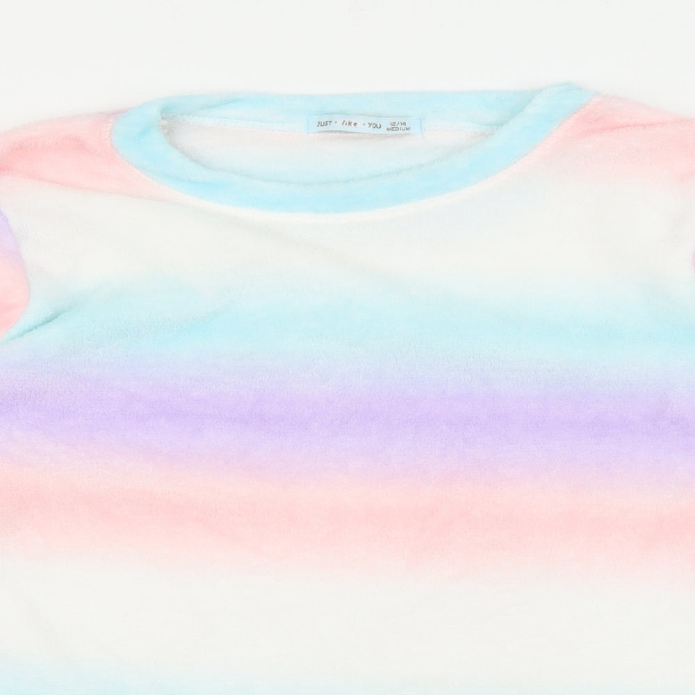 Just like you Womens Multicoloured Round Neck  Polyester Pullover Jumper Size 12
