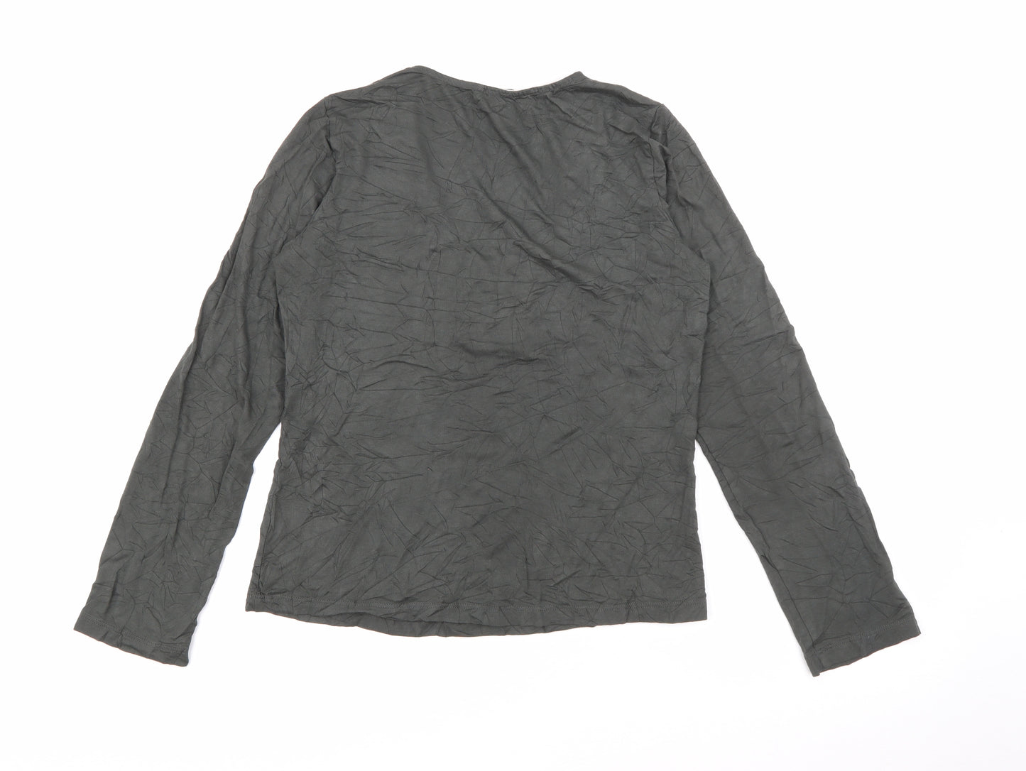 Per Una Womens Green V-Neck  Viscose Pullover Jumper Size 12