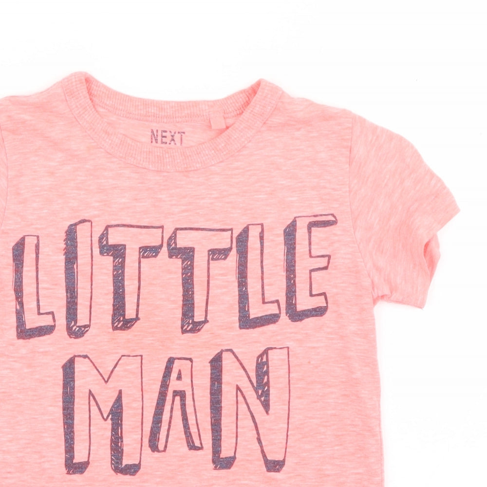NEXT Boys Pink  Cotton Basic T-Shirt Size 3-4 Years Crew Neck