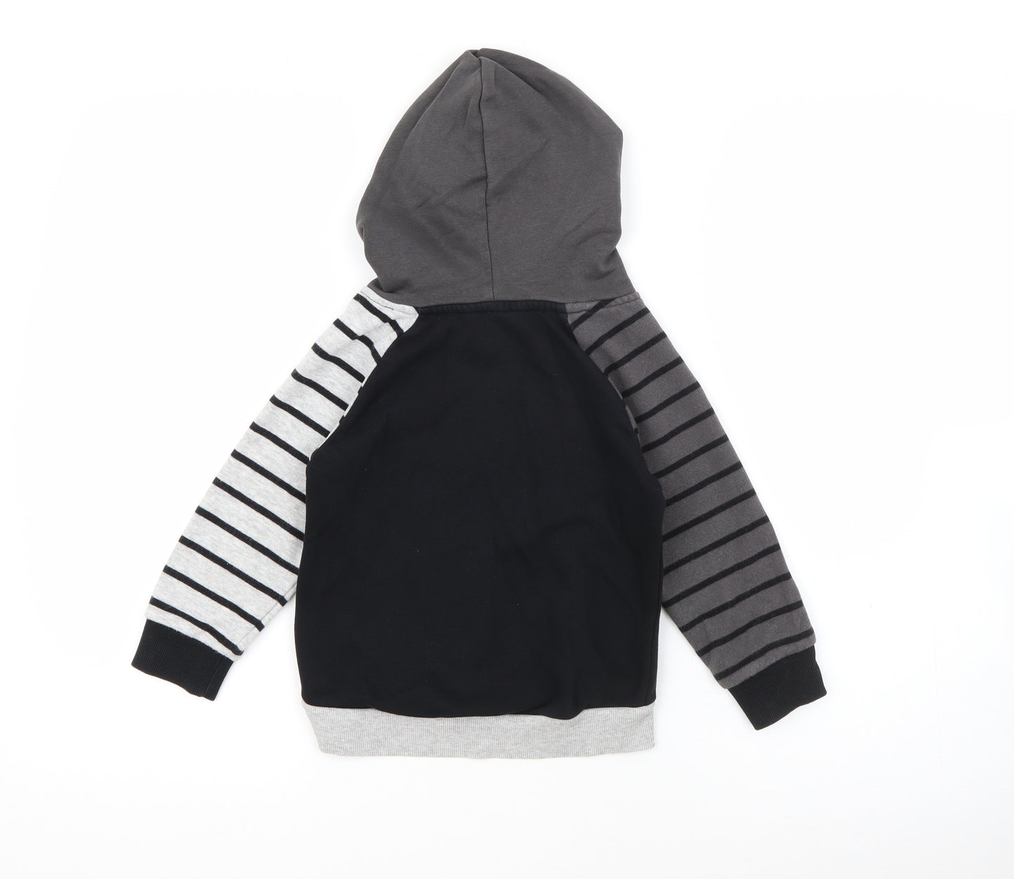 George Boys Grey Striped Cotton Pullover Hoodie Size 2-3 Years