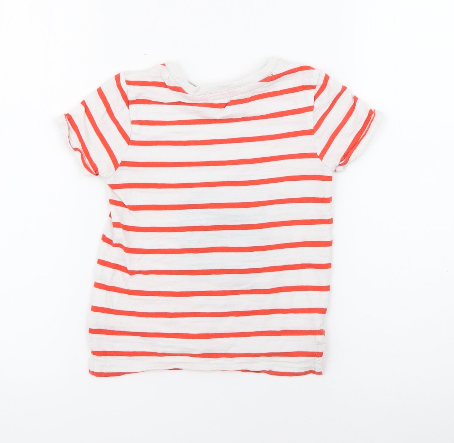 Nutmeg Boys White Striped Cotton Basic T-Shirt Size 2-3 Years Crew Neck  - Monster Scooter