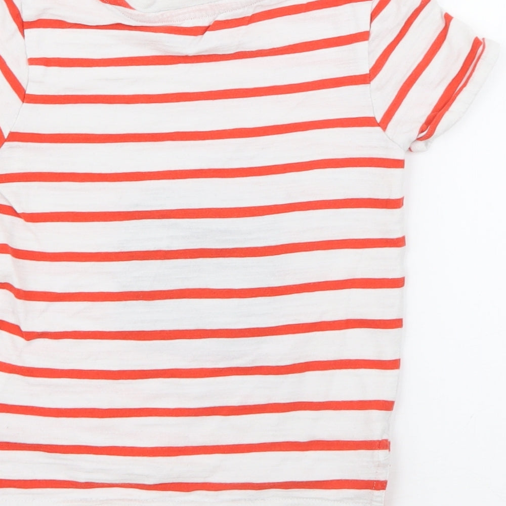 Nutmeg Boys White Striped Cotton Basic T-Shirt Size 2-3 Years Crew Neck  - Monster Scooter