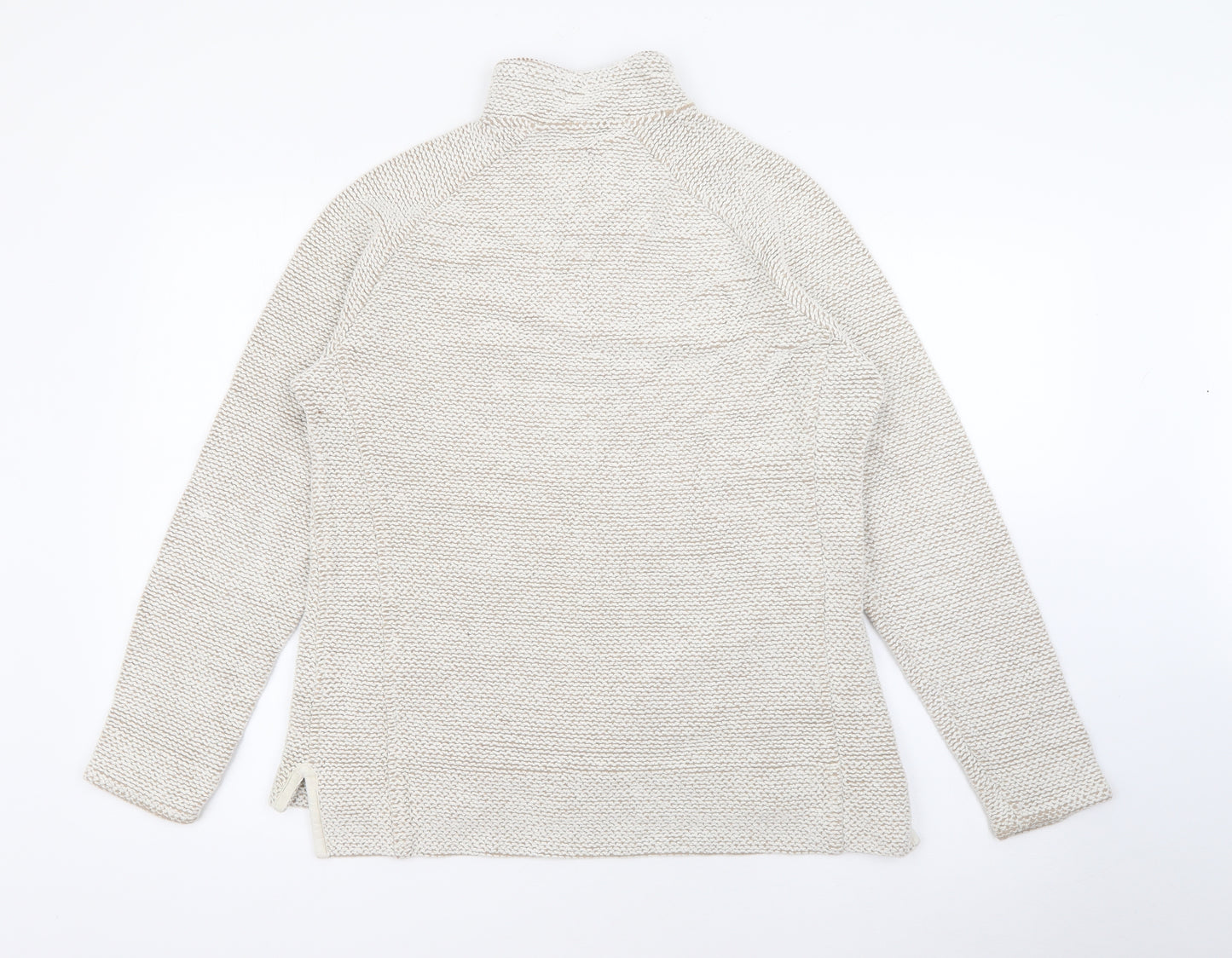 Weird Fish Womens Ivory High Neck  Cotton Pullover Jumper Size 14