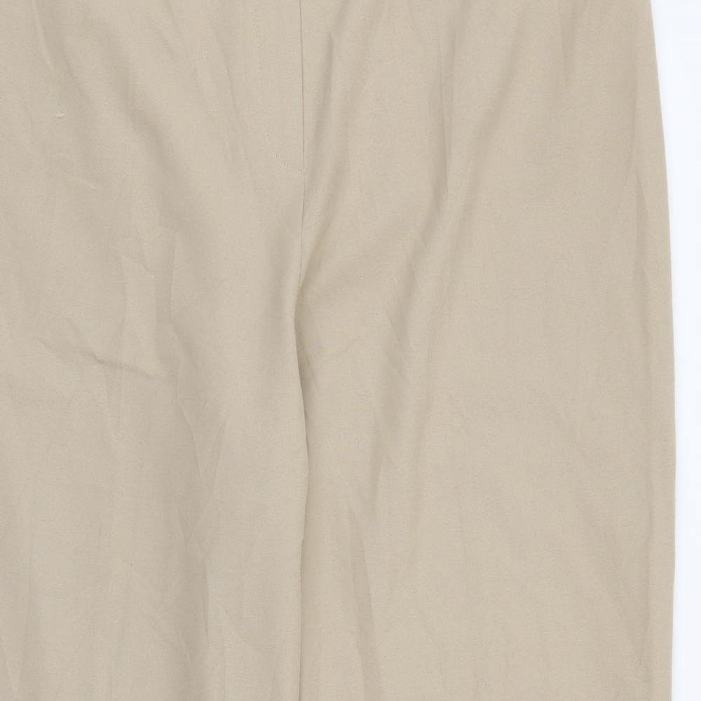 Bonmarché Womens Beige  Polyester Trousers  Size 18 L29 in Regular Zip