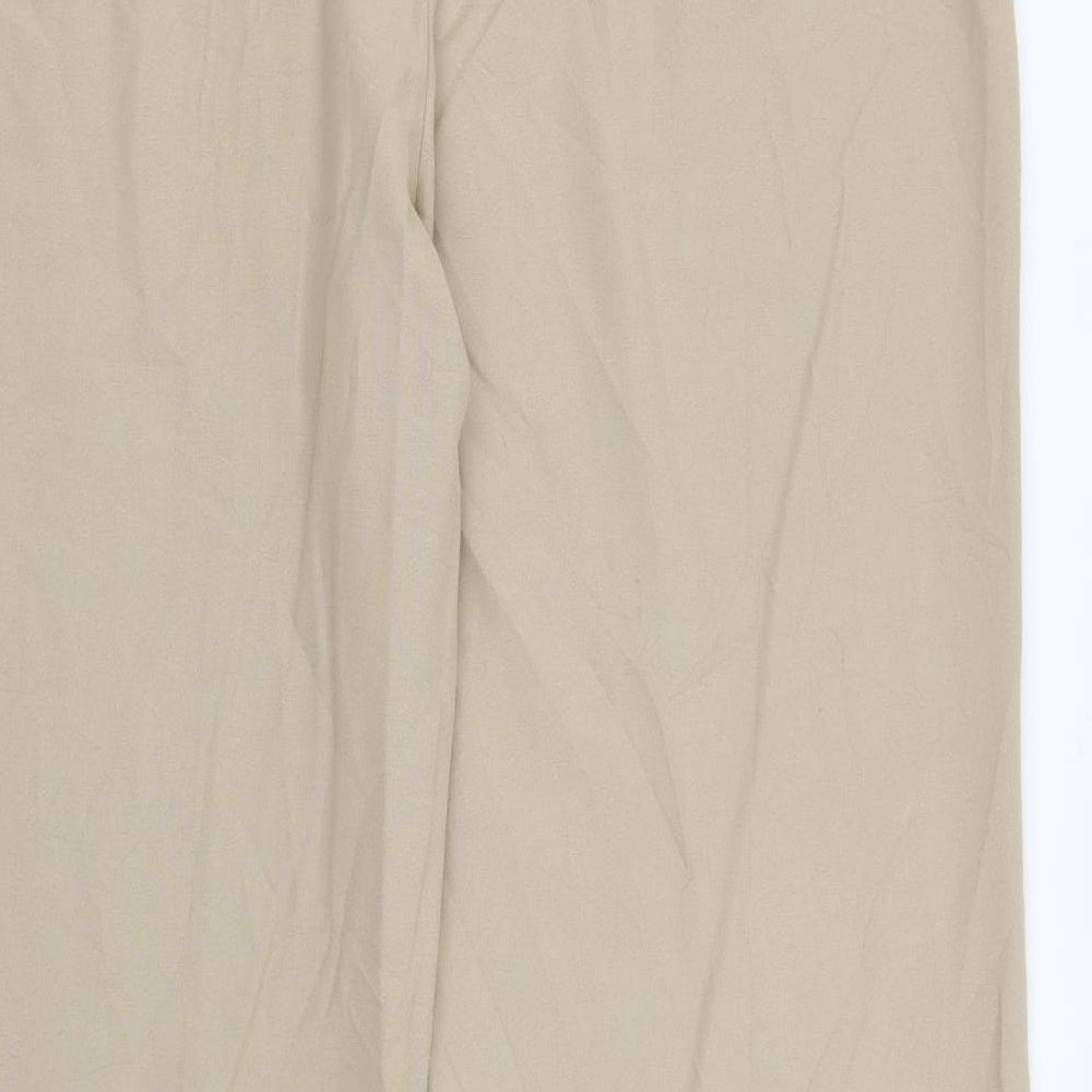 Bonmarché Womens Beige  Polyester Trousers  Size 18 L29 in Regular Zip