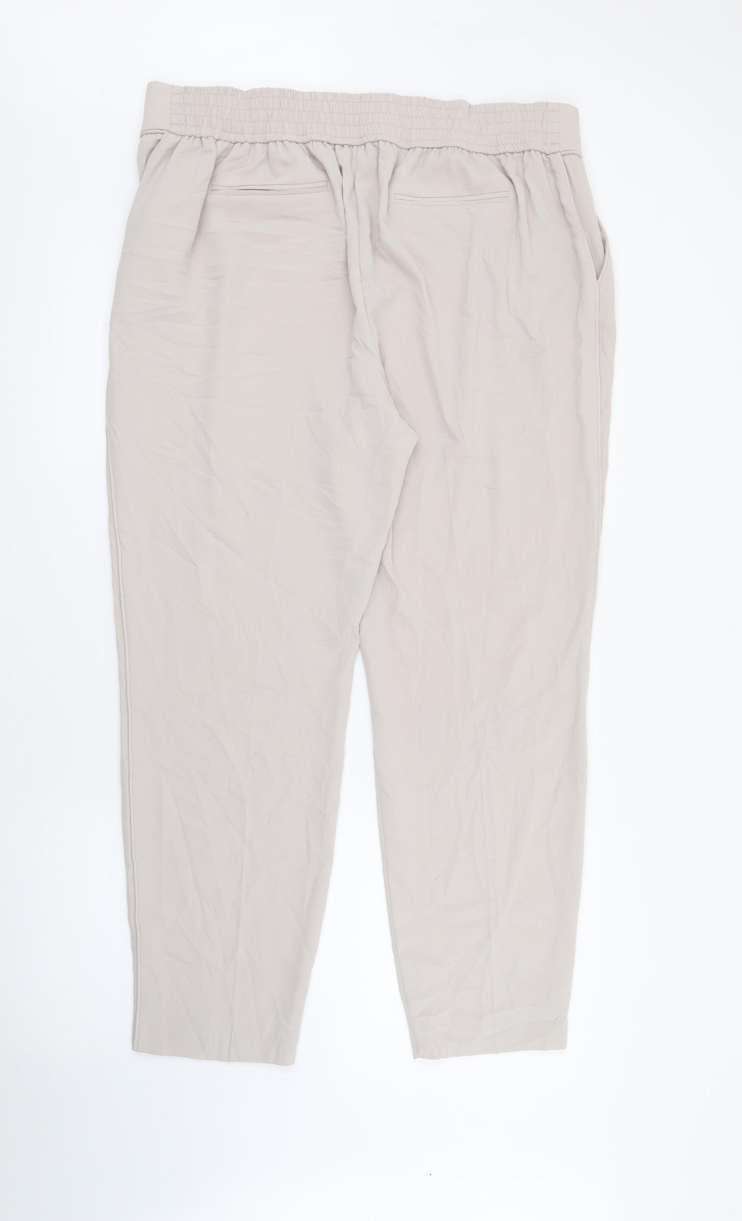 Wallis Womens Beige  Polyester Trousers  Size 18 L28 in Regular