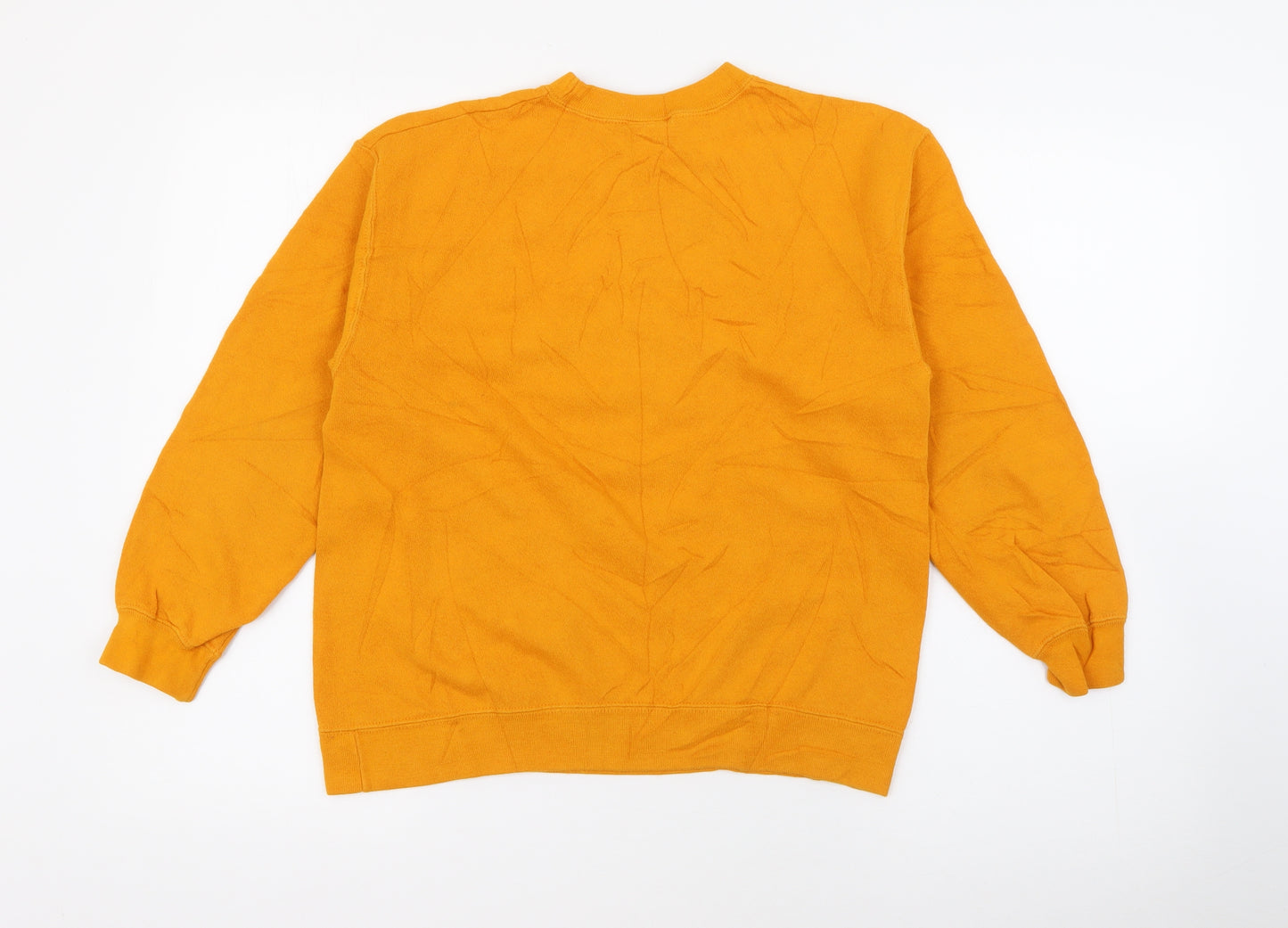 adidas Boys Yellow  Cotton Pullover Sweatshirt Size 8 Years