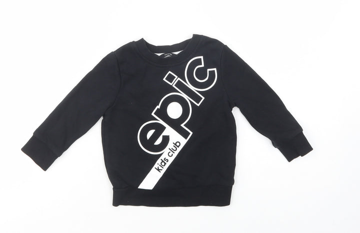George Baby Black Cotton Pullover Jumper Size 12-18 Months Pullover - Epic