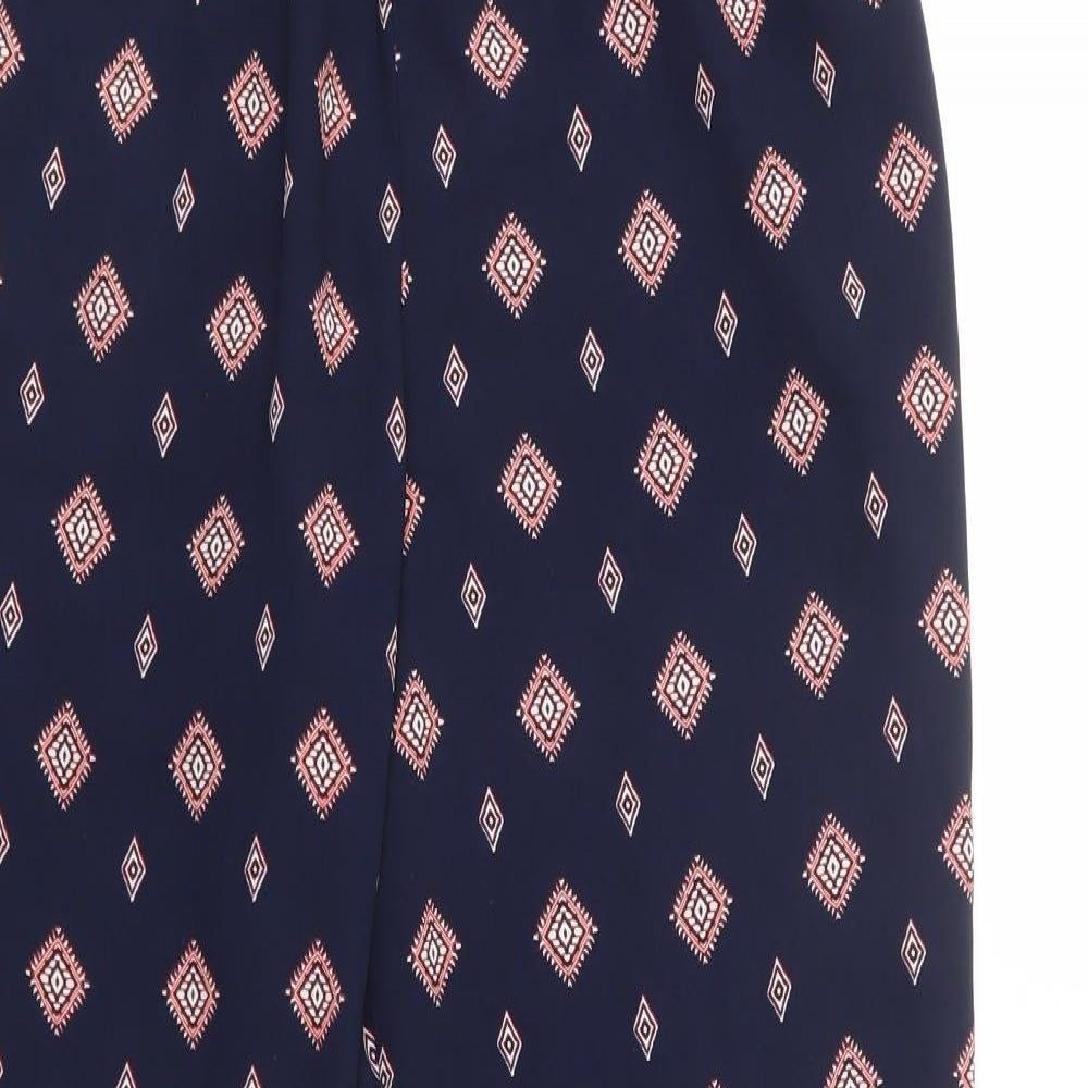 George Womens Blue Geometric Polyester Trousers  Size 16 L29 in Regular Drawstring