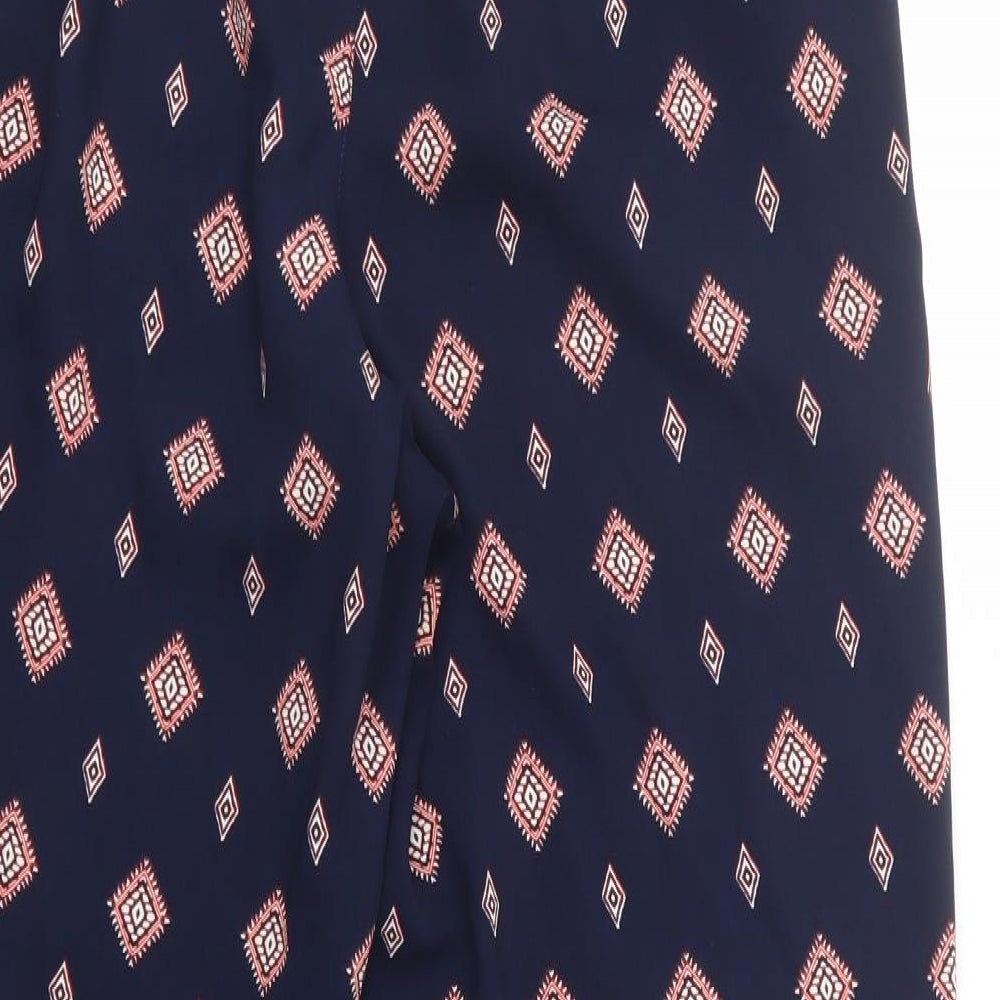 George Womens Blue Geometric Polyester Trousers  Size 16 L29 in Regular Drawstring