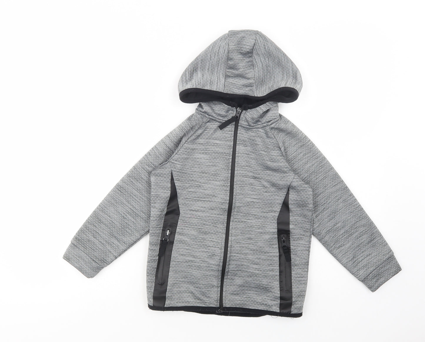 Primark Boys Grey  Polyester Full Zip Hoodie Size 7-8 Years  Zip