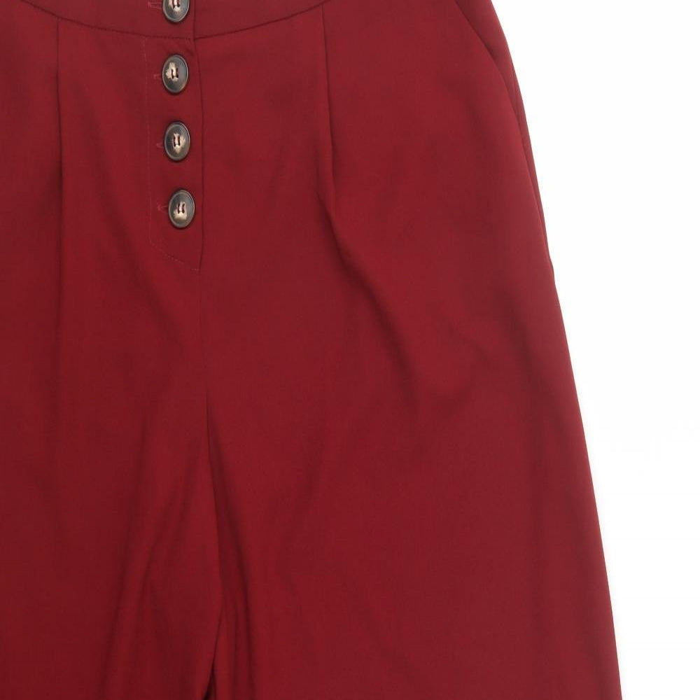 Primnark Womens Red  Polyester Trousers  Size 16 L25 in Regular Button