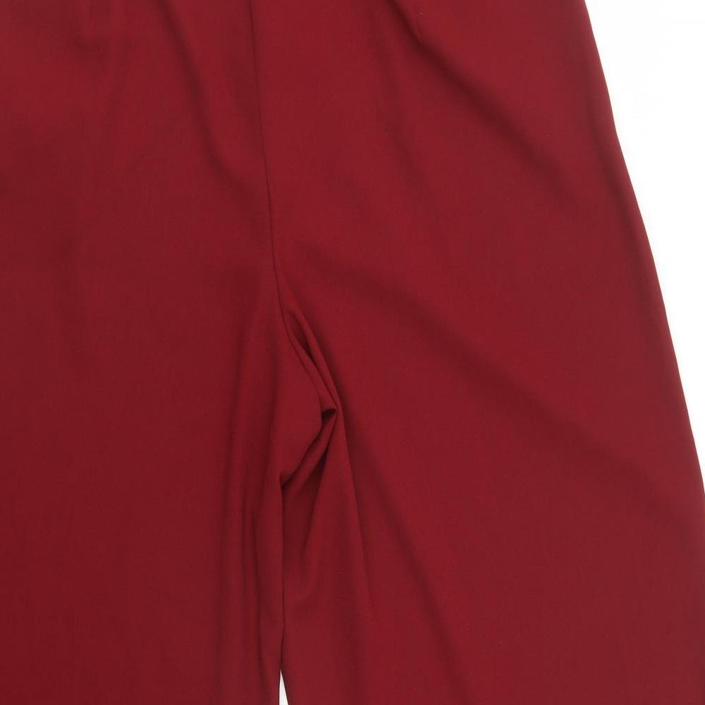 Primnark Womens Red  Polyester Trousers  Size 16 L25 in Regular Button