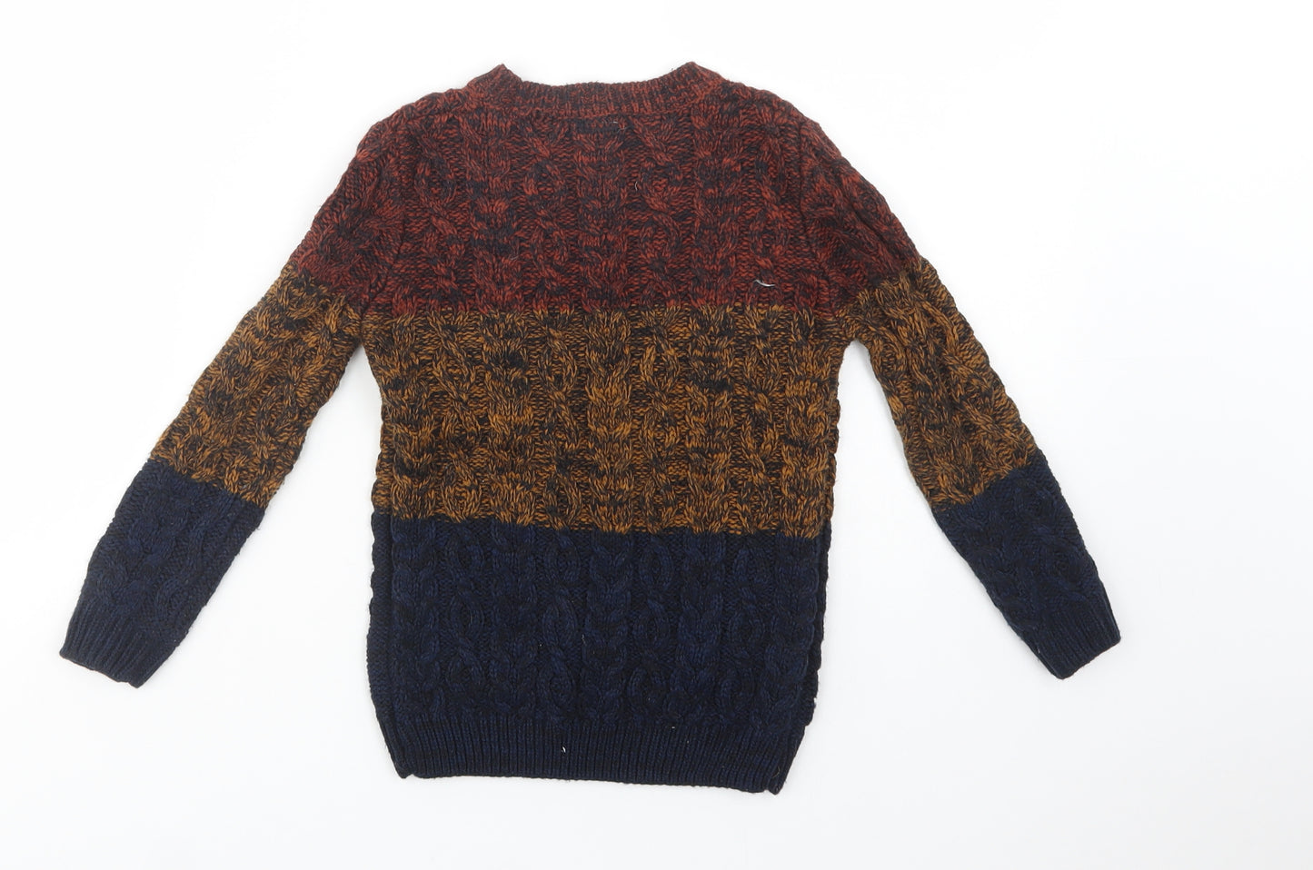 TU Boys Multicoloured Crew Neck Striped Acrylic Pullover Jumper Size 5 Years  Pullover