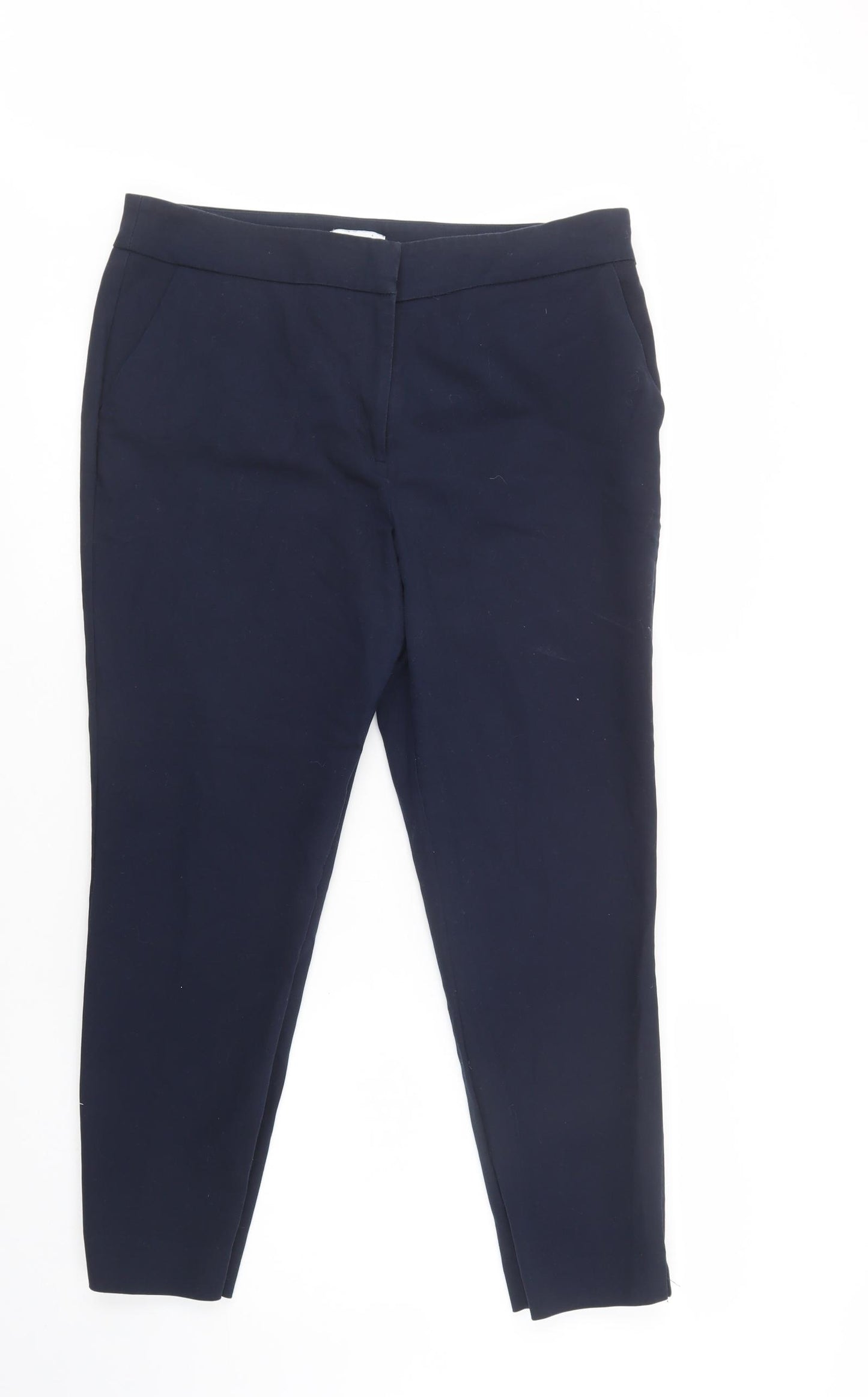 Warehouse Womens Blue  Cotton Chino Trousers Size 16 L27 in Regular Button