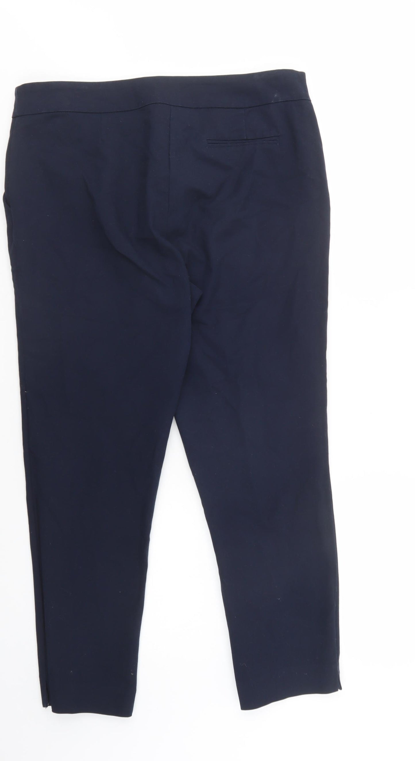 Warehouse Womens Blue  Cotton Chino Trousers Size 16 L27 in Regular Button